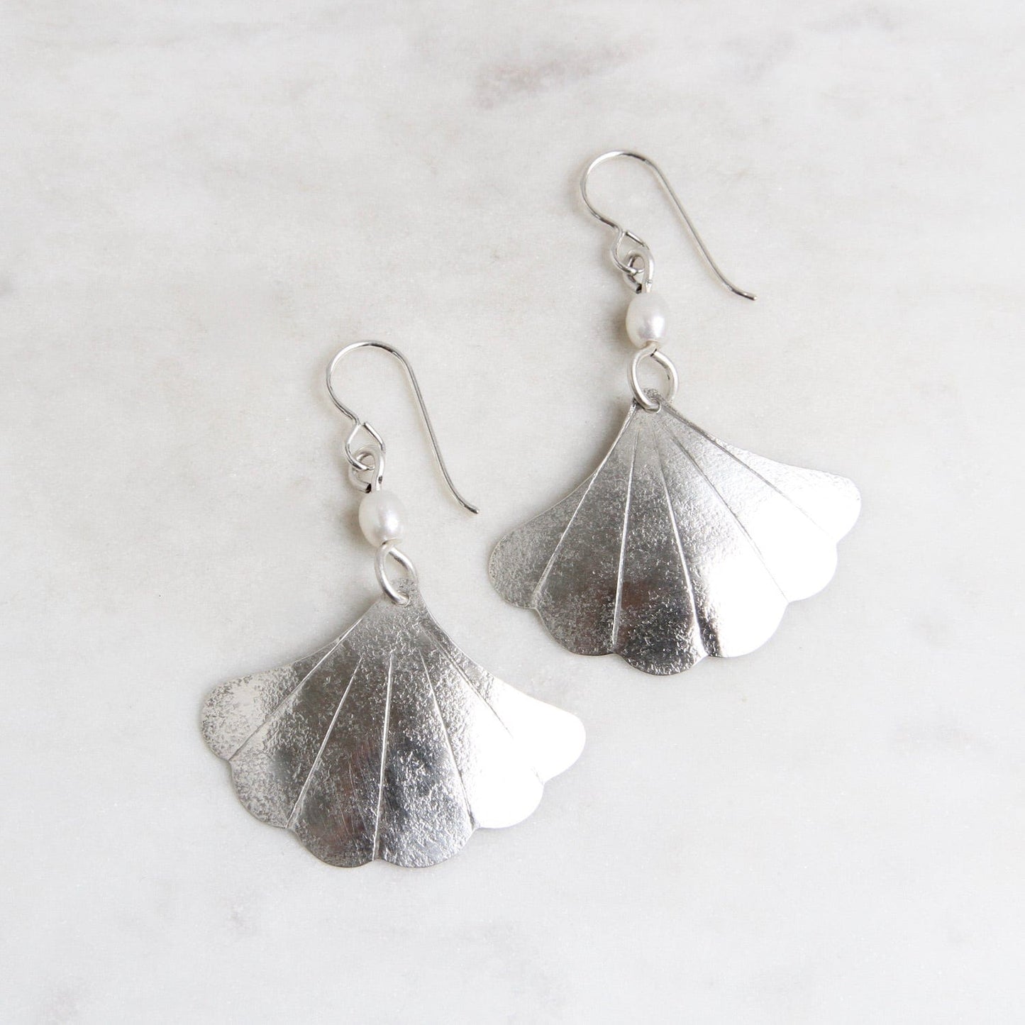 EAR Sterling Silver Ginkgo Leaf Earring