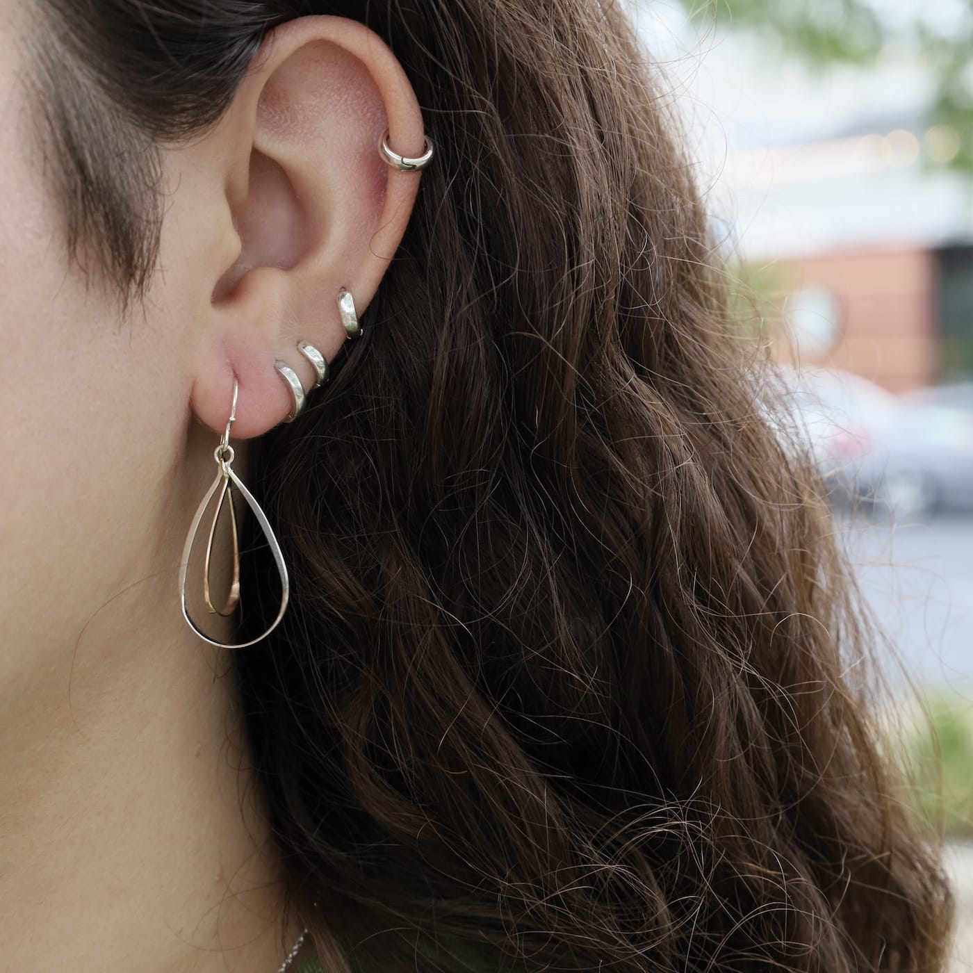 EAR Sterling Silver & Gold Filled Ribbon Loop Earrings