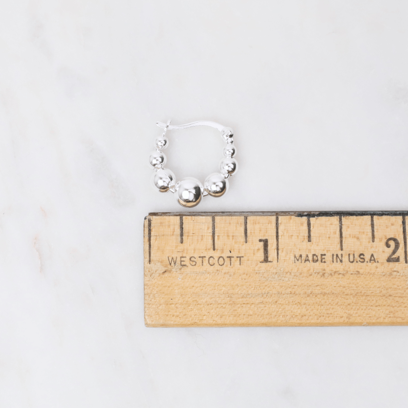 EAR Sterling Silver Graduated Ball Hoops