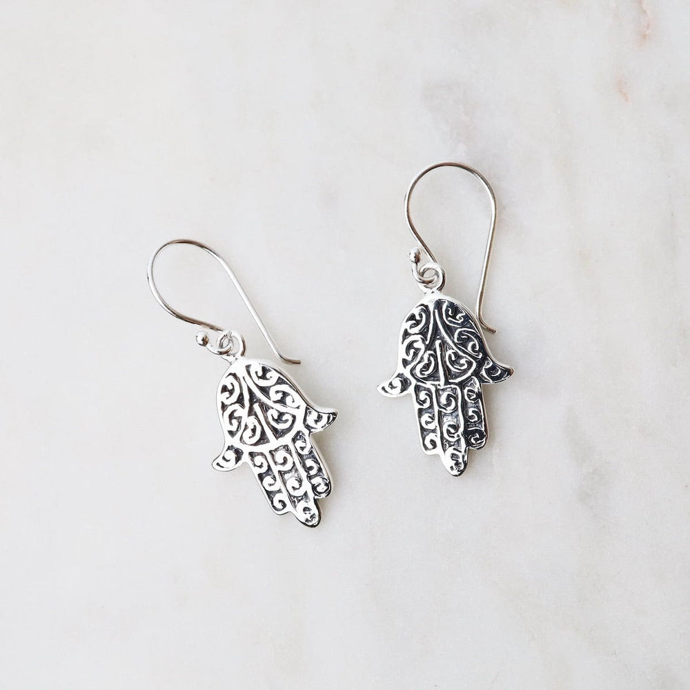 EAR Sterling Silver Hamsa Earrings