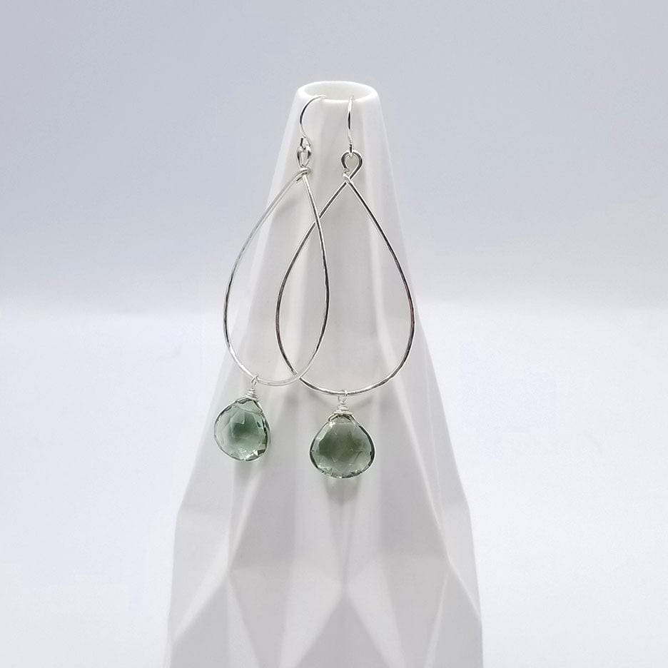 
                      
                        EAR Sterling Silver Hoop With Green Amethyst Drop
                      
                    