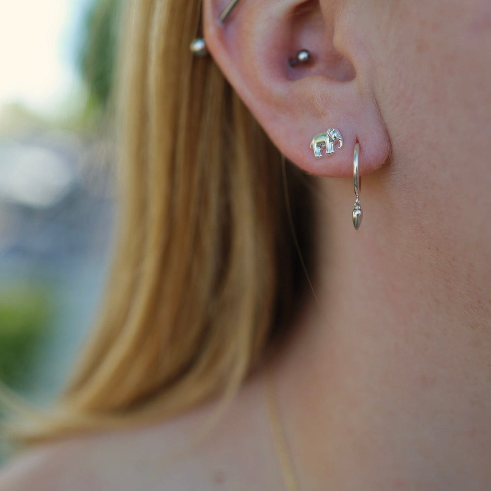 
                      
                        EAR Sterling Silver Hoop With Hanging Pod
                      
                    