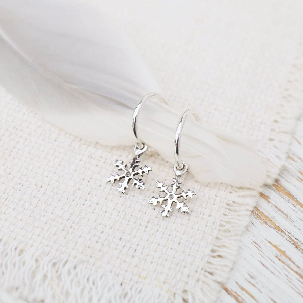 
                  
                    EAR Sterling Silver Hoop with Snowflake Drop Earrings
                  
                