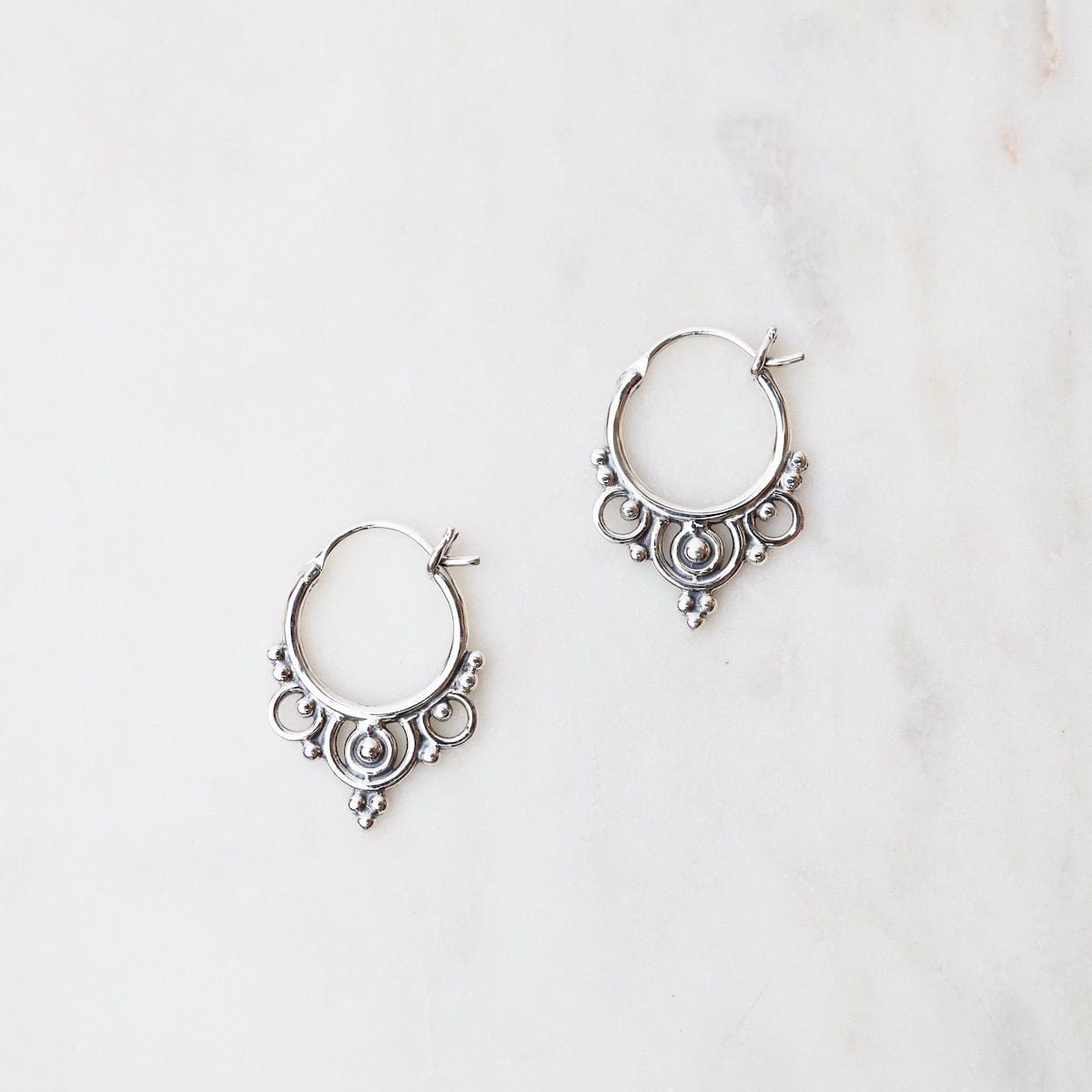 EAR Sterling Silver Hoops with Coils