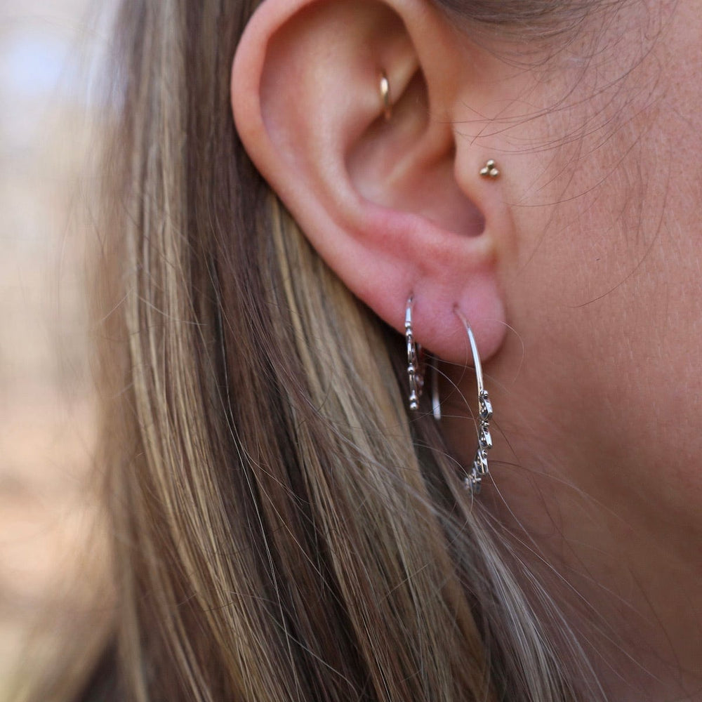 EAR Sterling Silver Hoops with Petals