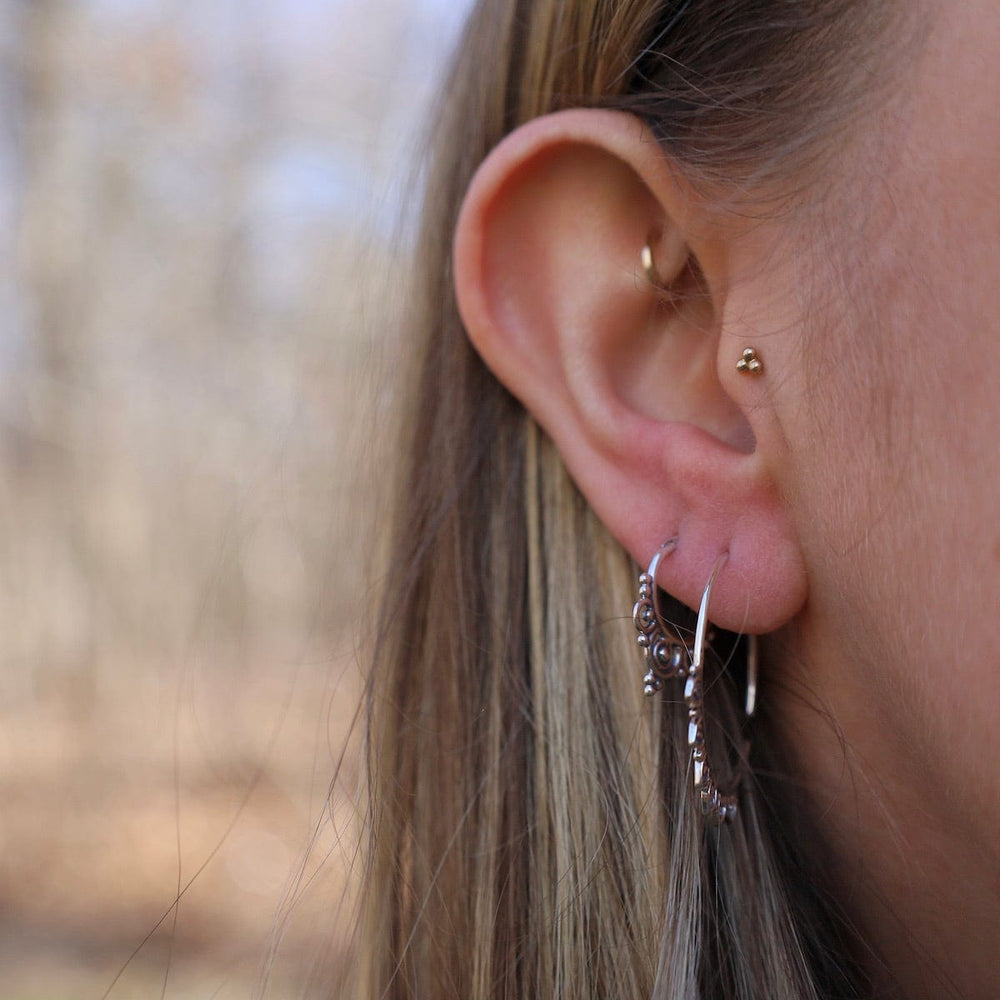 
                  
                    EAR Sterling Silver Hoops with Petals
                  
                