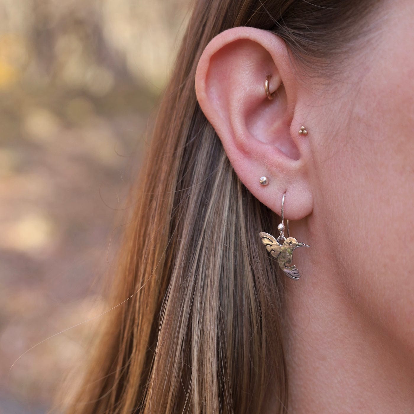 EAR Sterling Silver Hummingbird Earrings