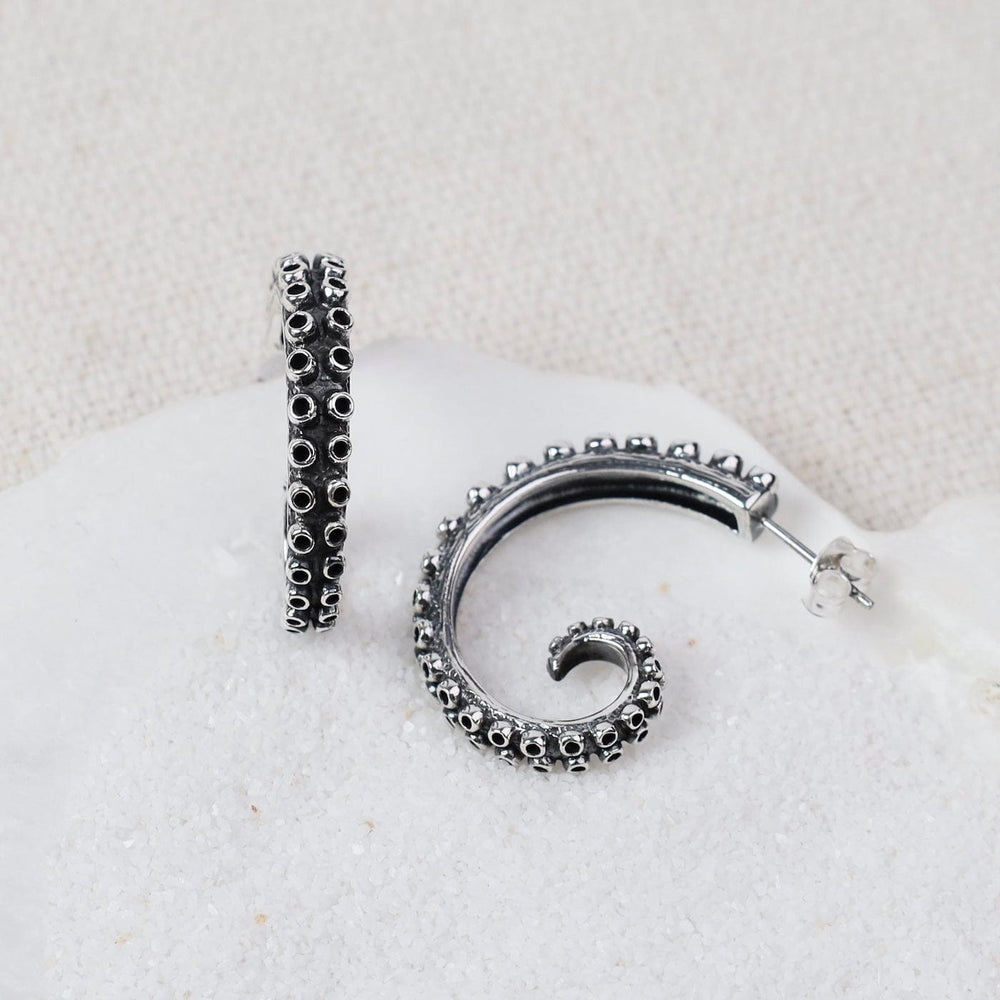 
                  
                    EAR Sterling Silver Large Octopus Tentacle Hoop Earrin
                  
                