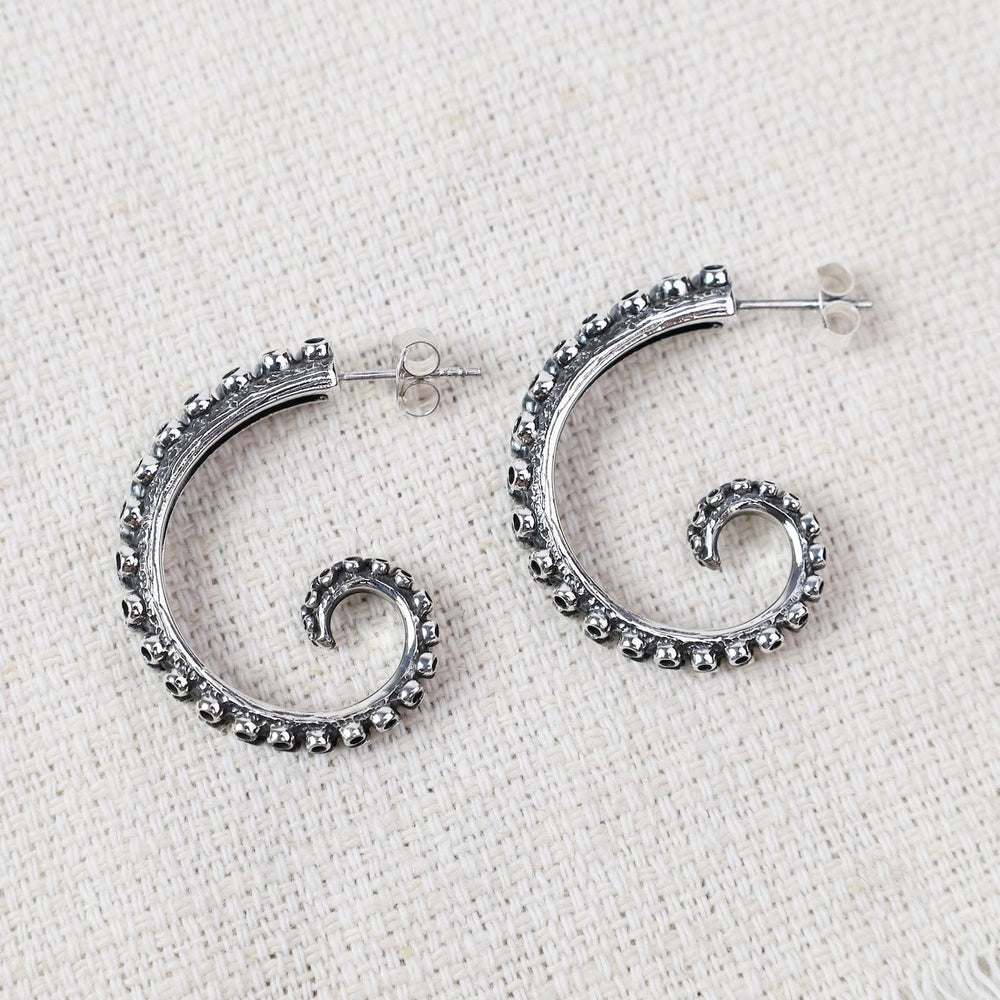 
                  
                    EAR Sterling Silver Large Octopus Tentacle Hoop Earrin
                  
                