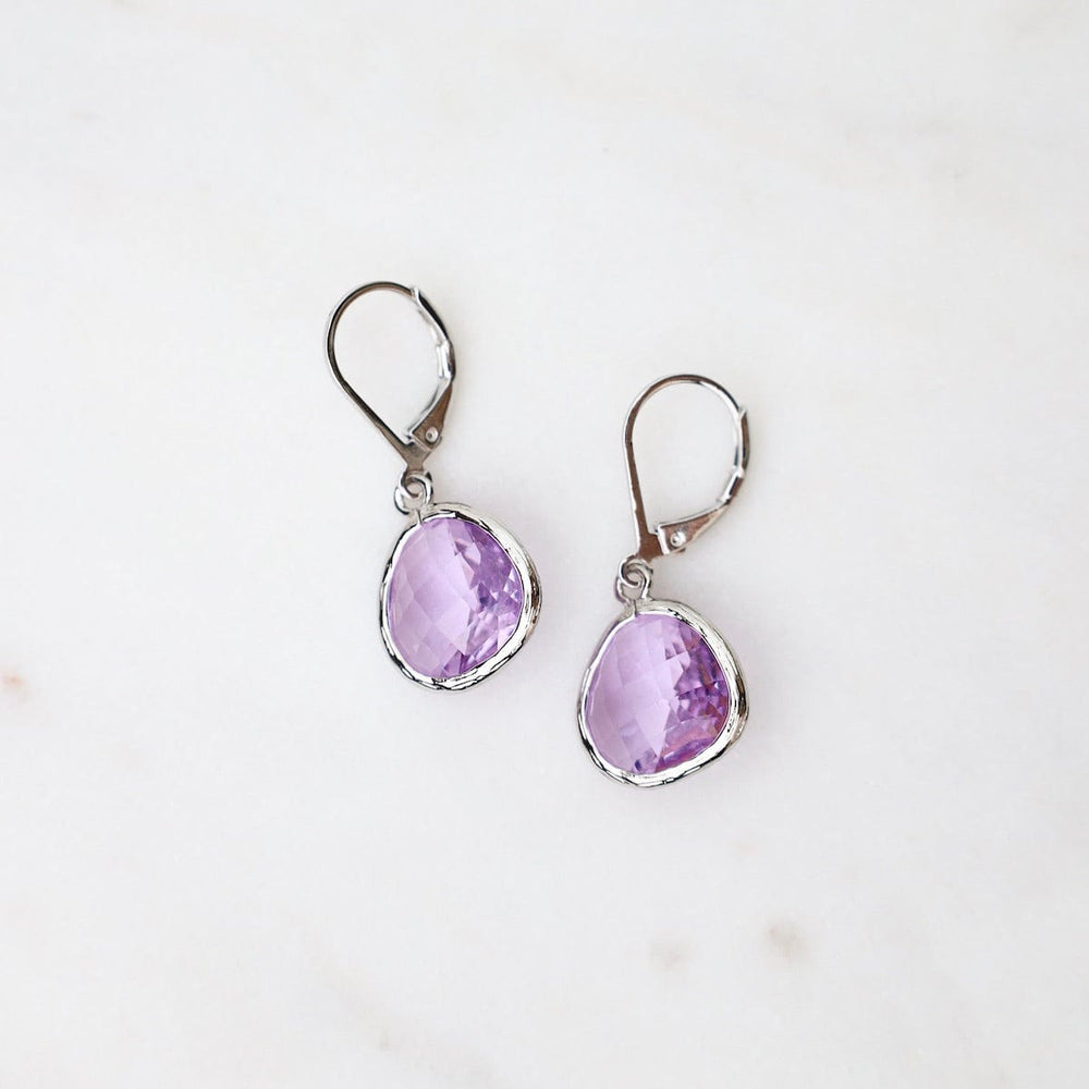 
                  
                    EAR Sterling Silver Lavender Crystal Lever Back Earrings
                  
                