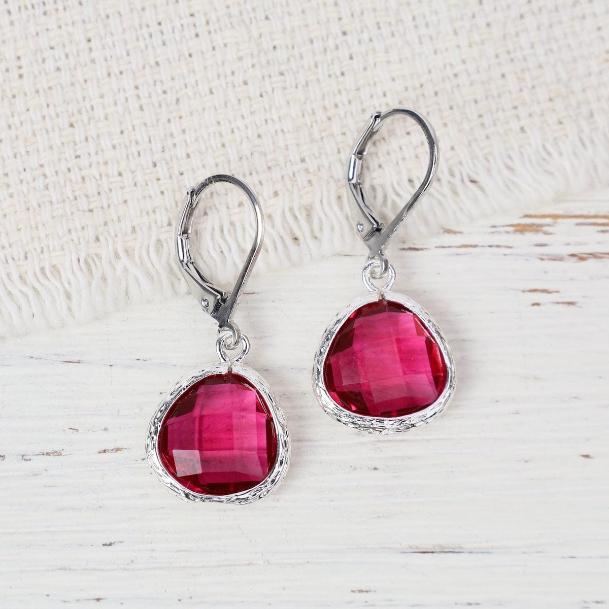 EAR Sterling Silver Leaverback Gemstone Earring – Hot