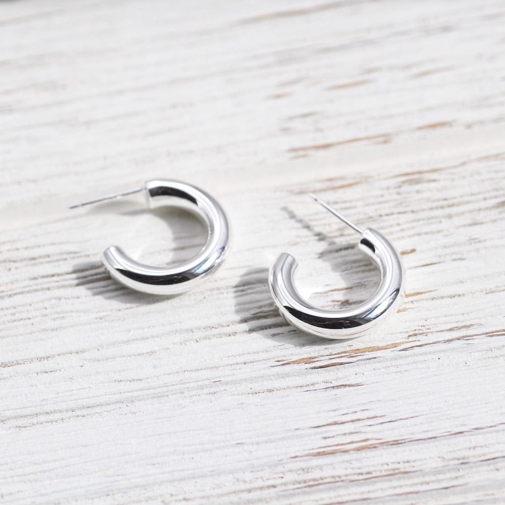 EAR Sterling Silver Little Thick Tube Hoop