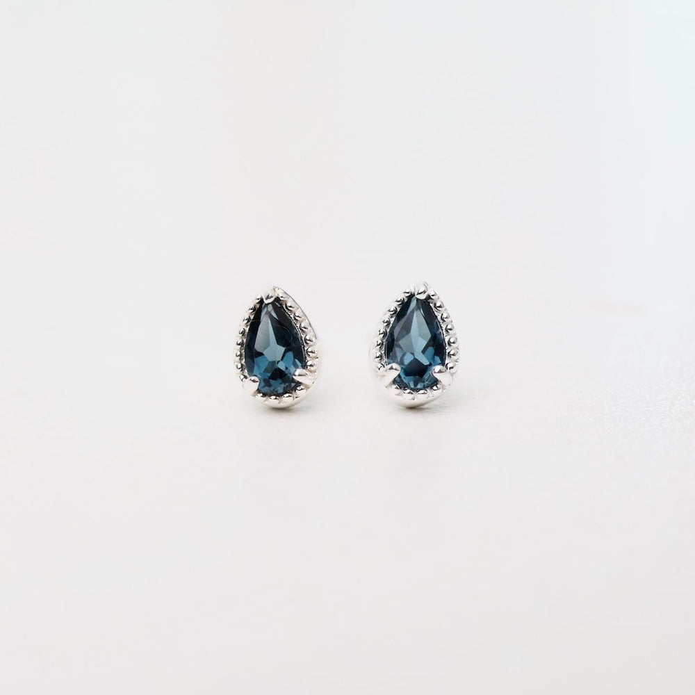 
                      
                        EAR Sterling Silver London Blue Topaz Milgrain Edge Pear Studs
                      
                    