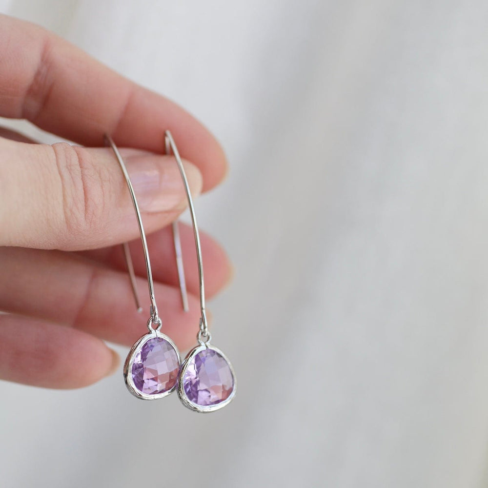 
                  
                    EAR Sterling Silver Long Crystal Drops - Lavender
                  
                