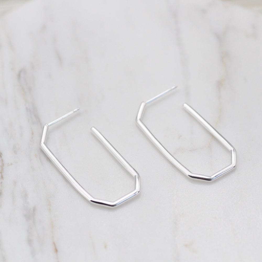 
                  
                    EAR Sterling Silver Long Hex Hoop
                  
                