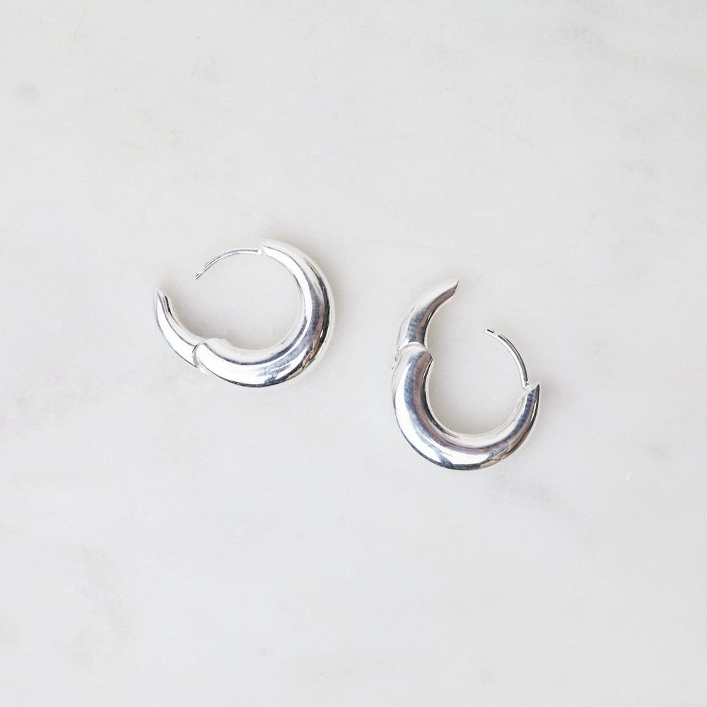 
                  
                    EAR Sterling Silver Medium Crescent Click Huggie Hoops
                  
                