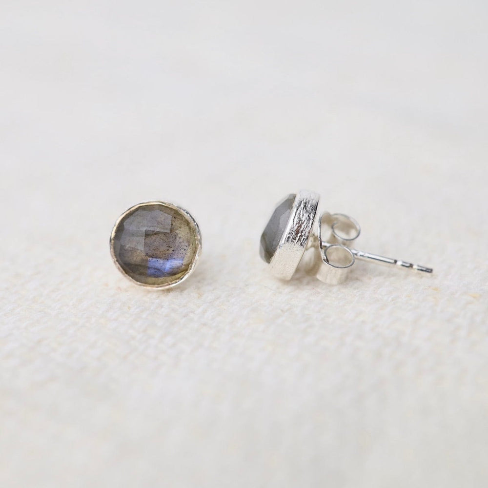 
                  
                    EAR Sterling Silver Medium Round Stone Stud - Labradorite
                  
                