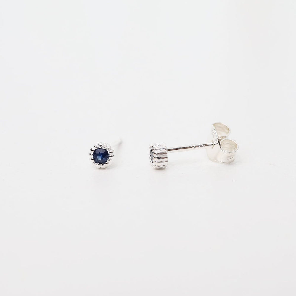 
                      
                        EAR Sterling Silver Milgrain Edge in Blue Sapphire Stud Earrings
                      
                    