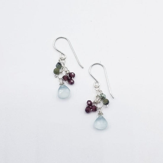 Load image into Gallery viewer, EAR Sterling Silver Mix Stone Drop Earrings
