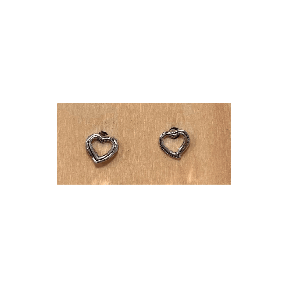 EAR Sterling Silver Open Heart Post Earrings