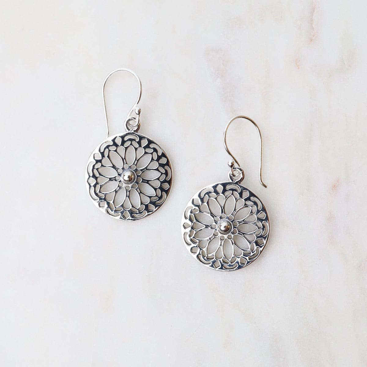 EAR Sterling Silver Open Mandala Earrings