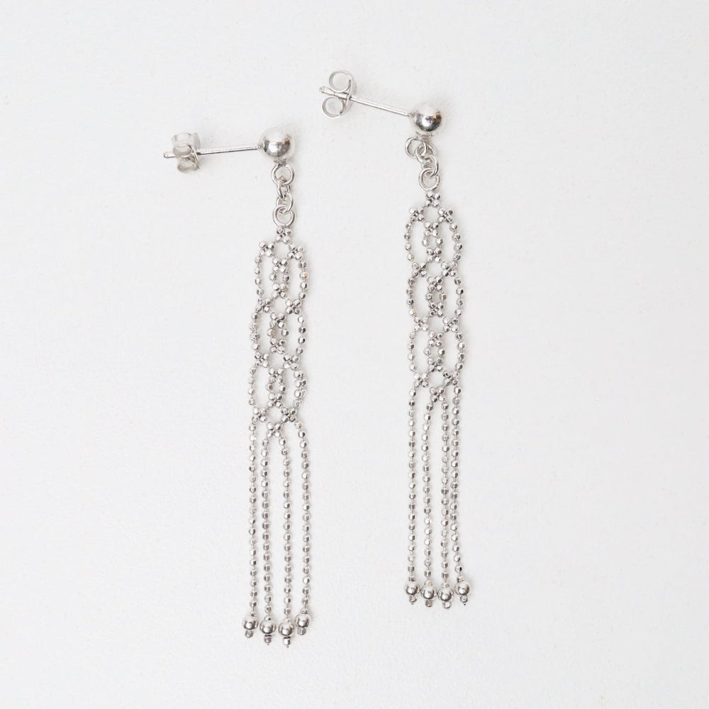 EAR Sterling Silver Open Weave with Dangle Earrings