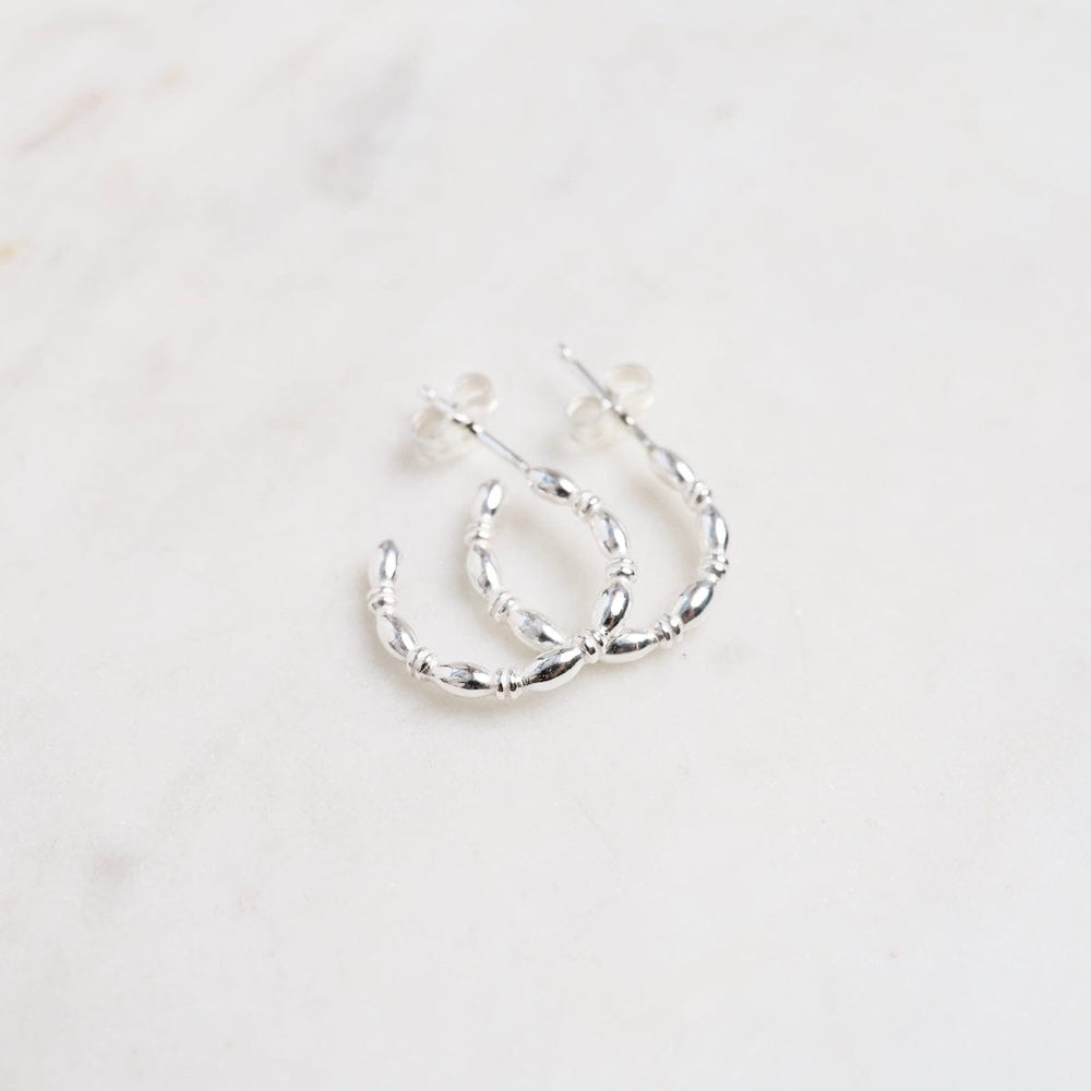 
                  
                    EAR Sterling Silver Oval Beaded Hoops
                  
                