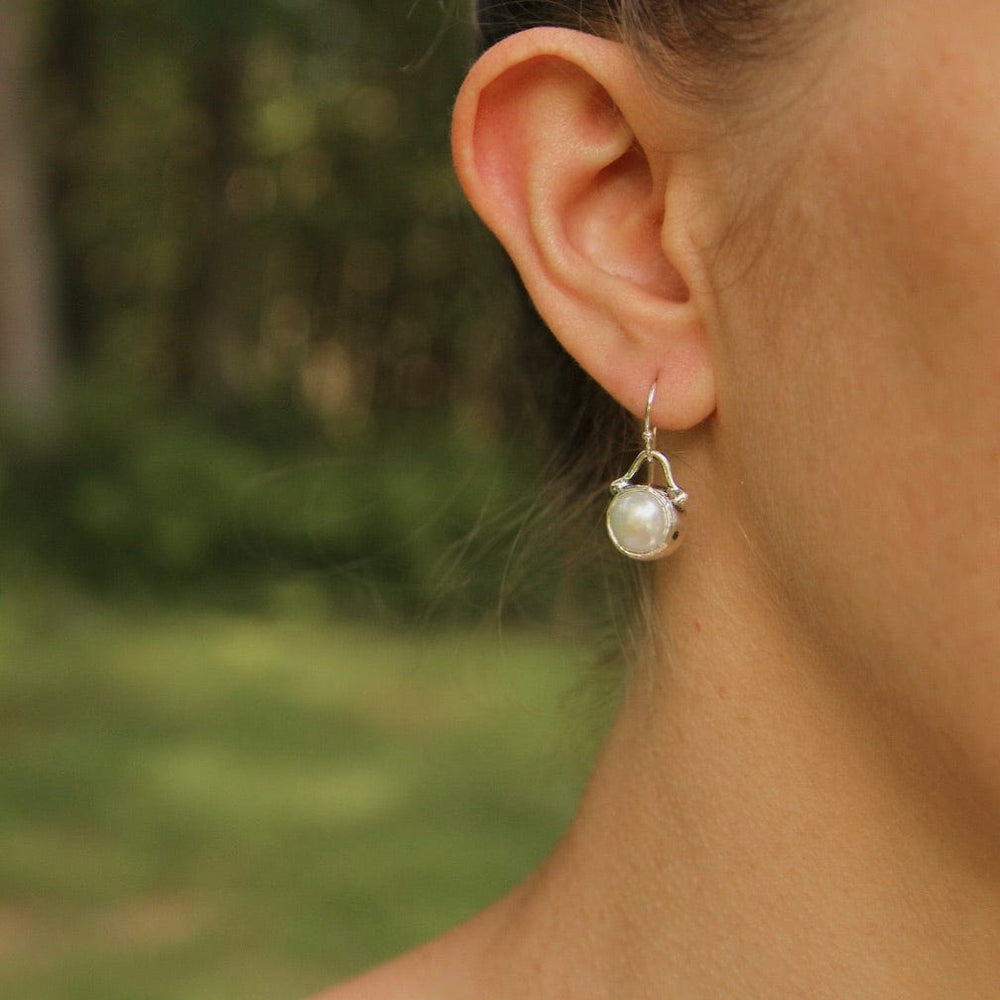 EAR Sterling Silver Pearl Drop Earrings