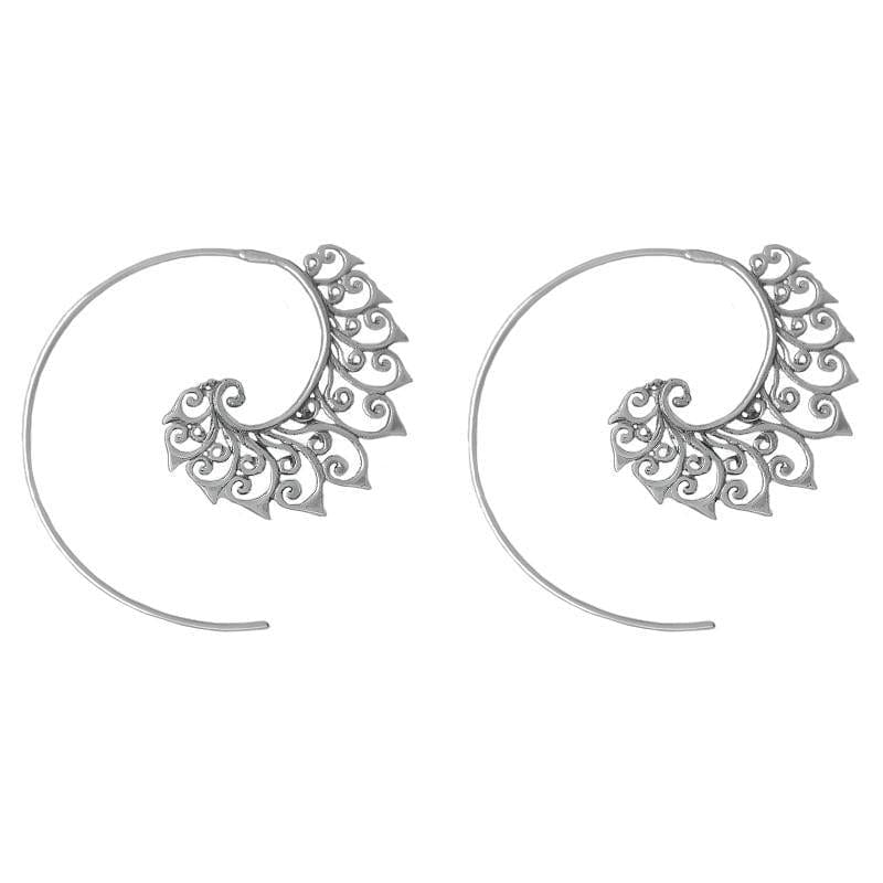 EAR Sterling Silver Phoenix Spiral Hoop