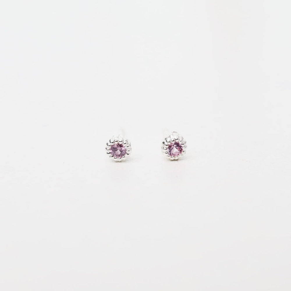 
                      
                        EAR Sterling Silver Pink Sapphire Milgrain Edge Studs
                      
                    