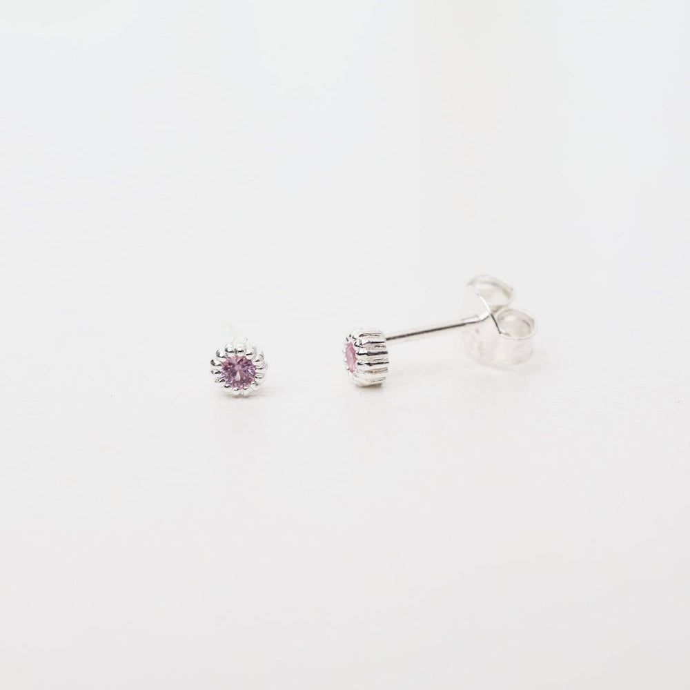 
                      
                        EAR Sterling Silver Pink Sapphire Milgrain Edge Studs
                      
                    