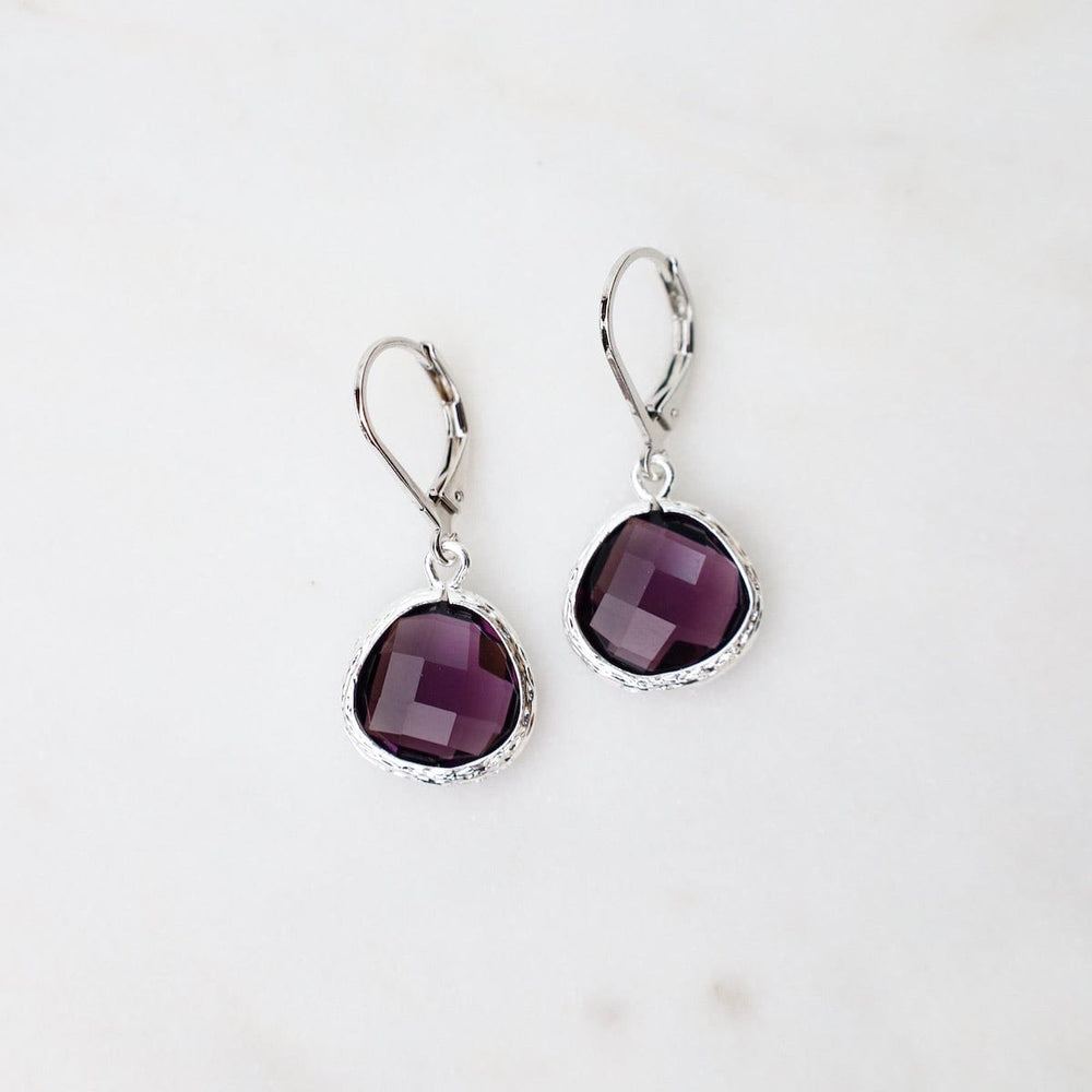 
                      
                        EAR Sterling Silver Plum Crystal Lever Back Earrings
                      
                    