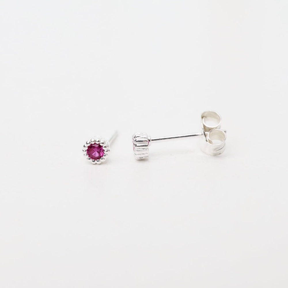 
                  
                    EAR Sterling Silver Ruby Milgrain Edge Studs
                  
                