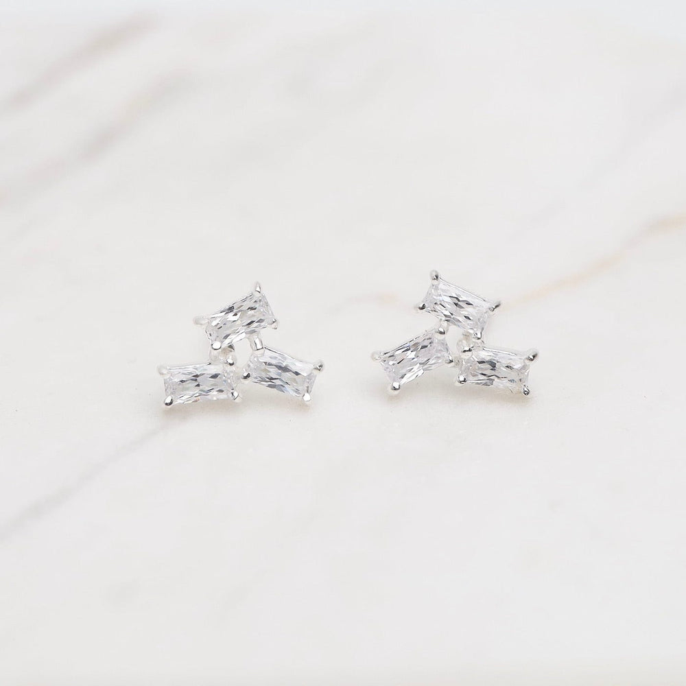 
                      
                        EAR Sterling Silver Scattered Baguette CZ Stud Earrings
                      
                    