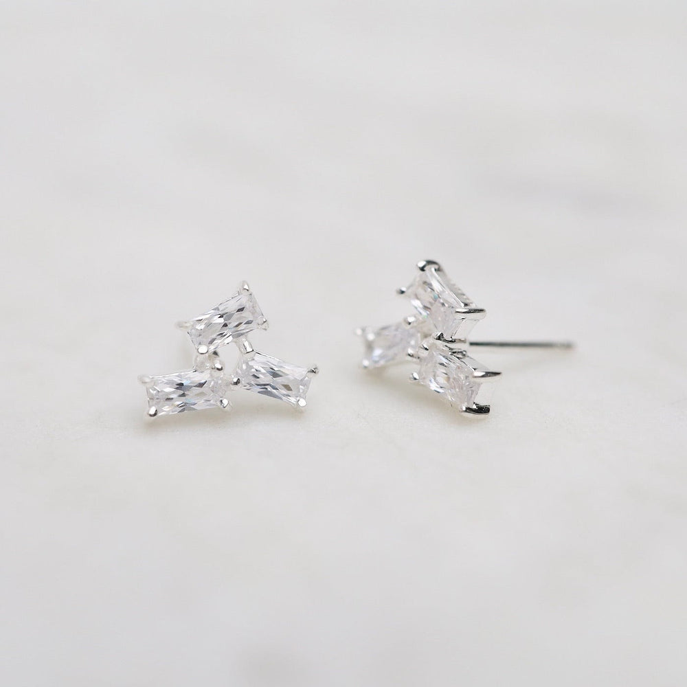 
                      
                        EAR Sterling Silver Scattered Baguette CZ Stud Earrings
                      
                    