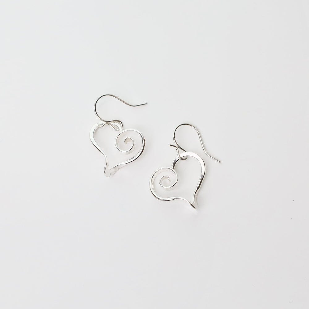 EAR Sterling Silver Scrolled Heart Earrings