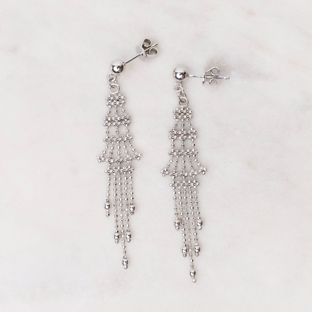 EAR Sterling Silver Simple Woven Earrings