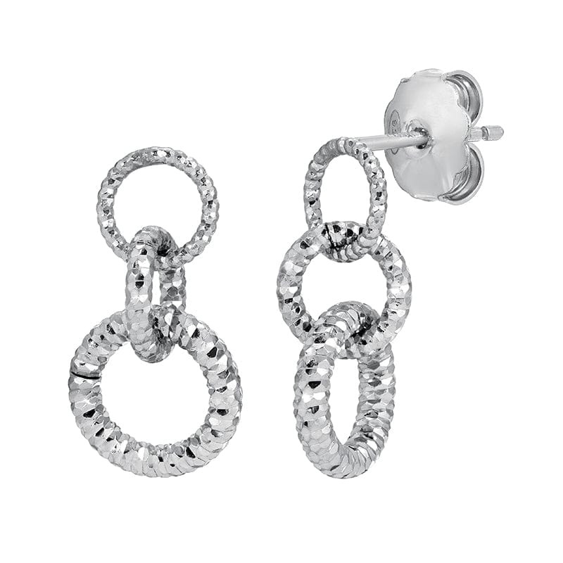 EAR Sterling Silver Single Sparkle Circle Earrings
