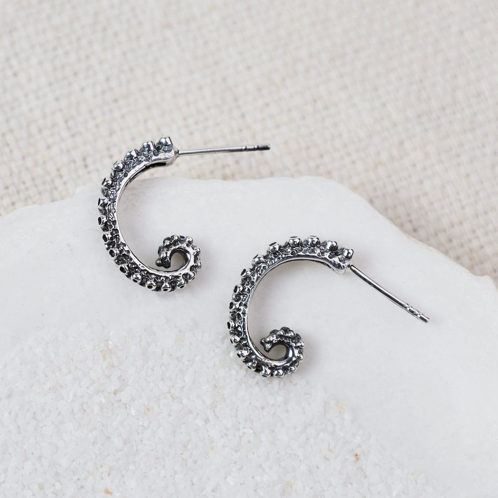 
                  
                    EAR Sterling Silver Small Octopus Tentacle Hoop Earrin
                  
                