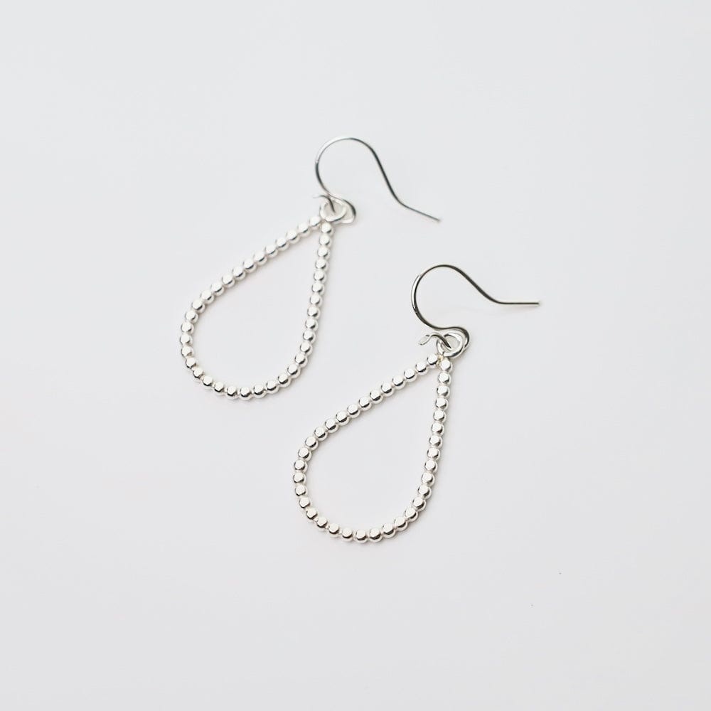 EAR Sterling Silver Smashed Bead Teardrop Earrings