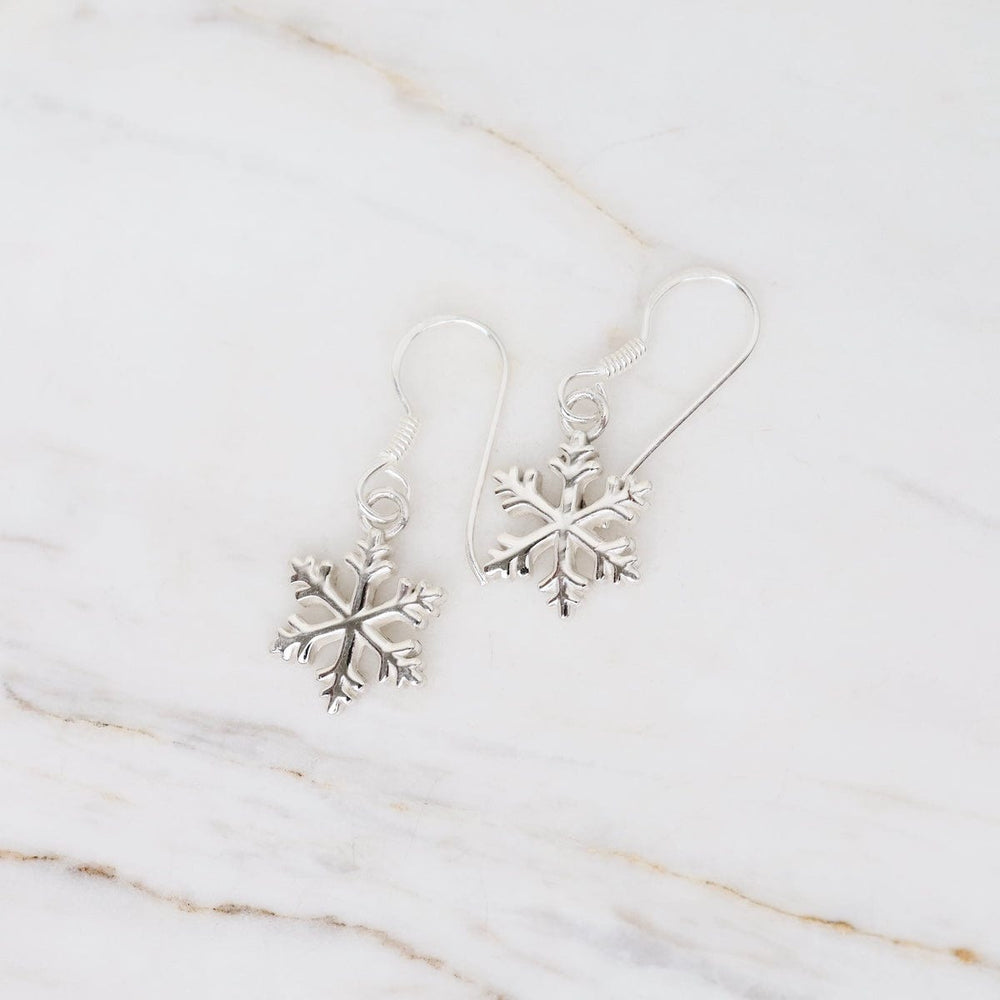 EAR Sterling Silver Snowflake Drop Earrings