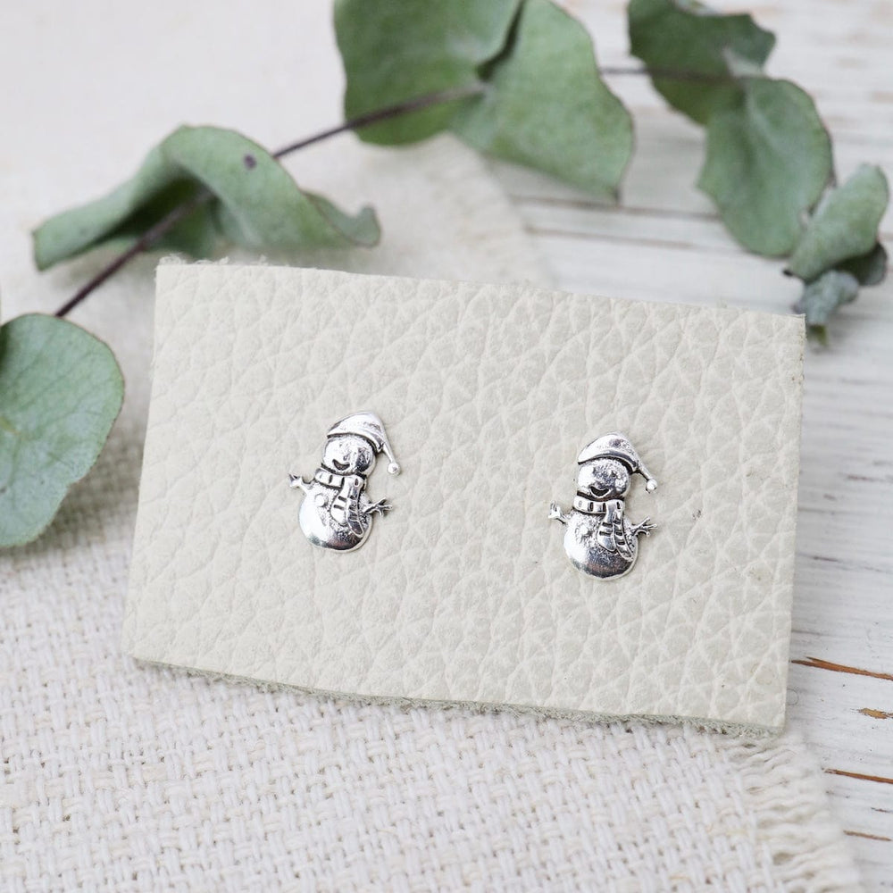 EAR Sterling Silver Snowman Post Earrings