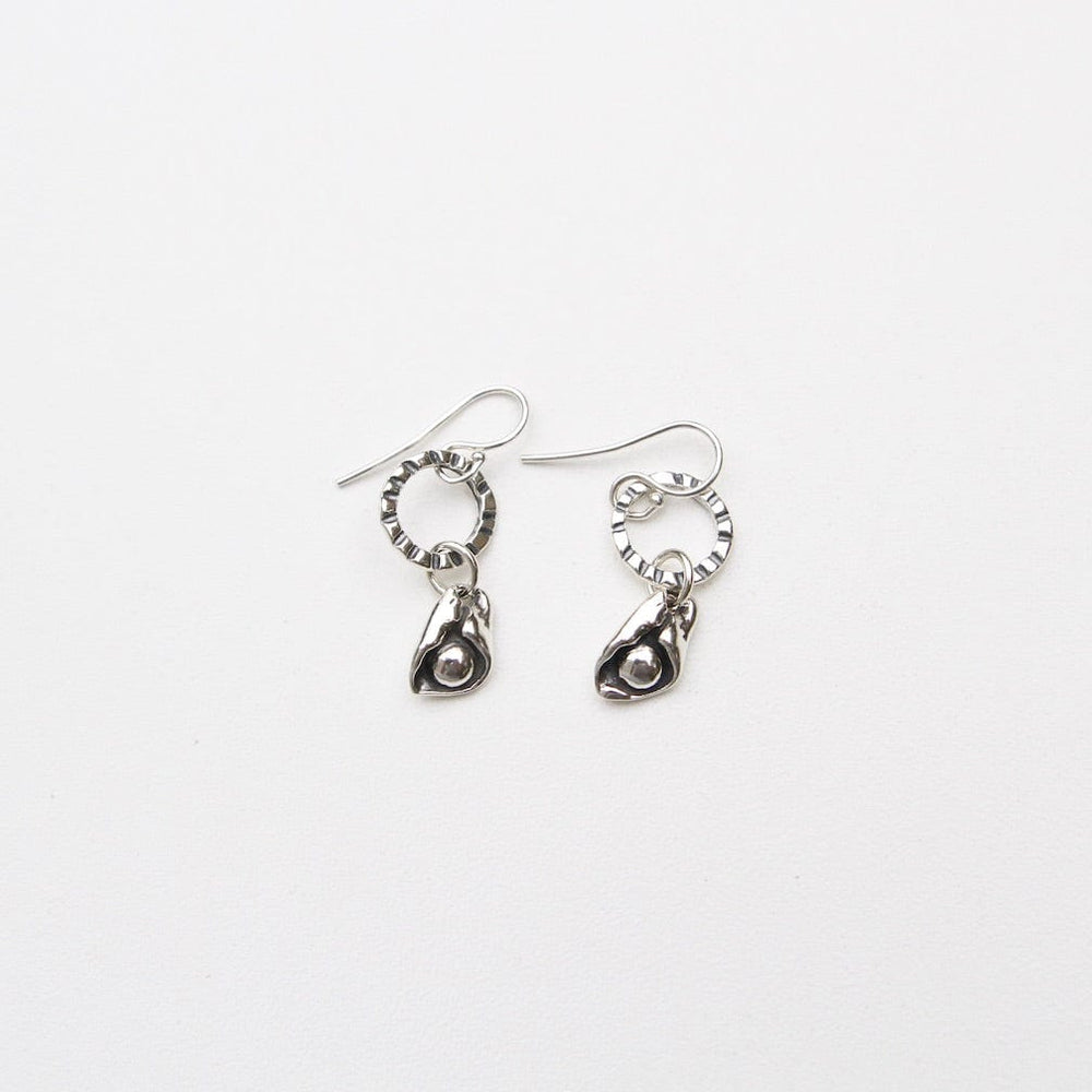 
                      
                        EAR Sterling Silver Stamped Hoop with Pod Earring
                      
                    