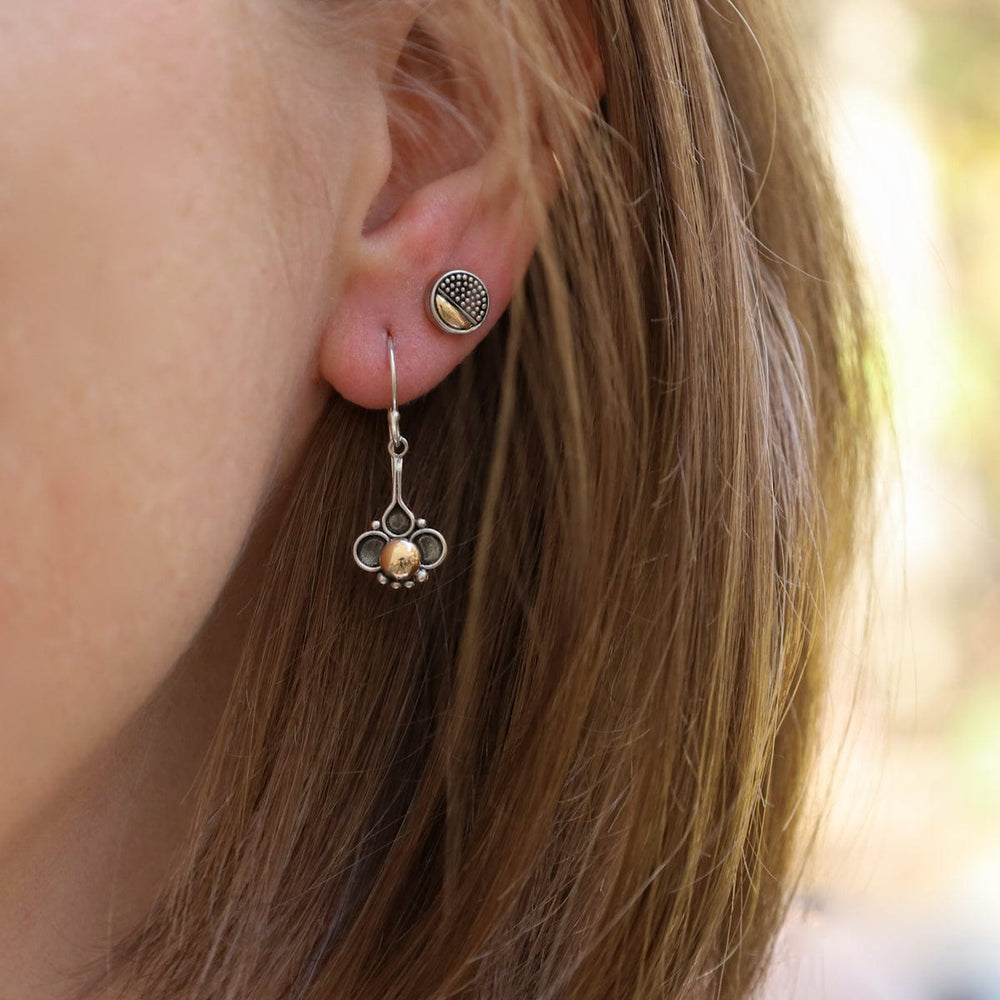 EAR Sterling Silver Stud with Minute Granulation