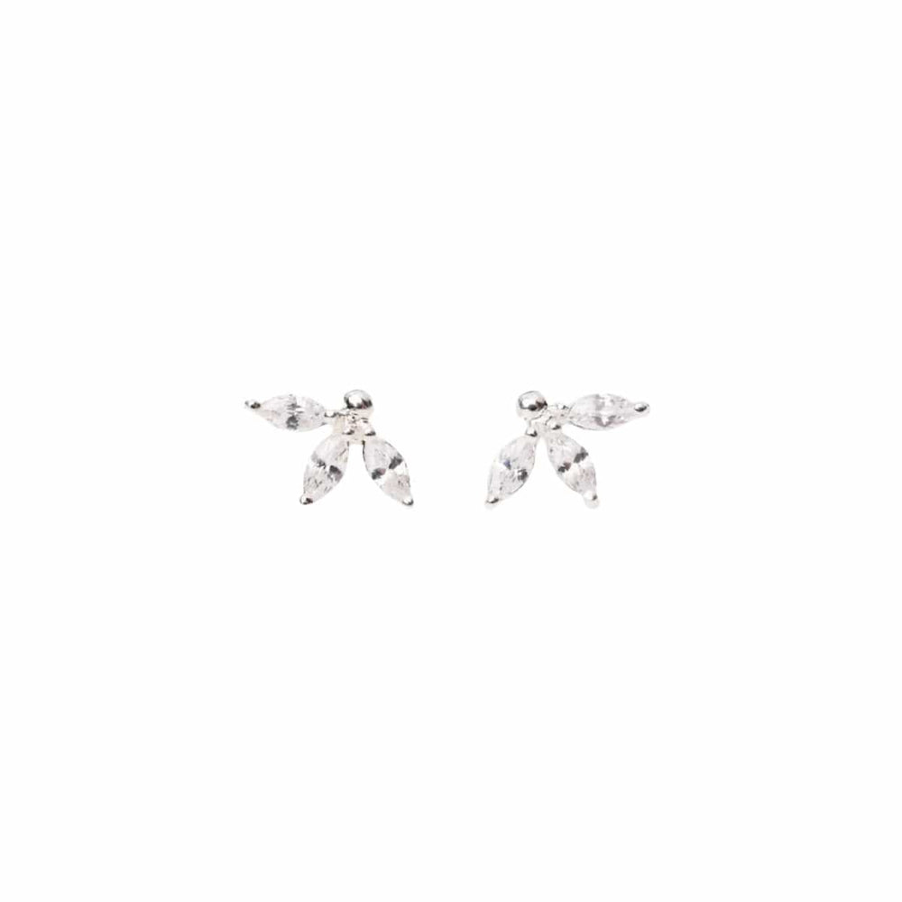 
                      
                        EAR Sterling Silver Three CZ Petals Studs
                      
                    