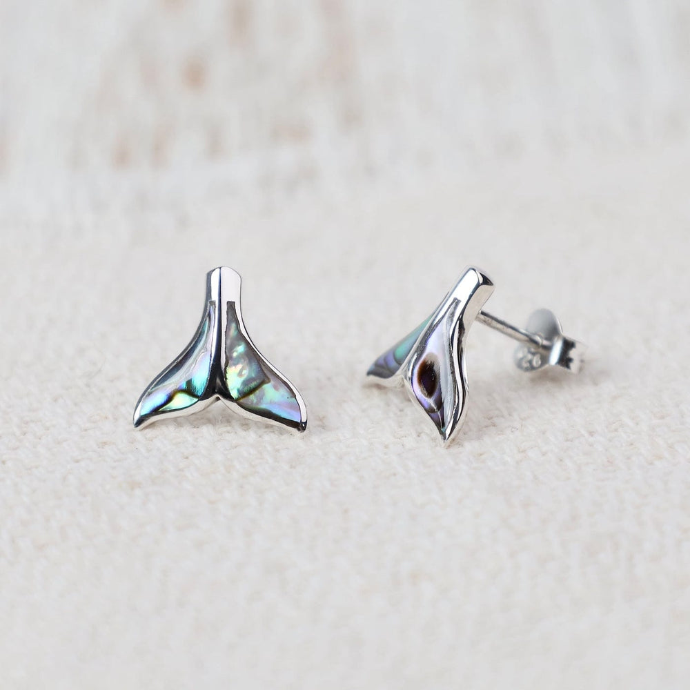 
                  
                    EAR Sterling Silver Tiny Abalone Whale Tail Post Earri
                  
                