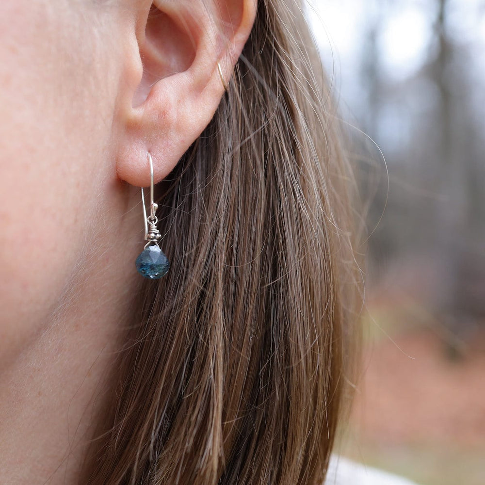 
                      
                        EAR Sterling Silver Tiny  Indigo Kyantite Drop Earrings
                      
                    