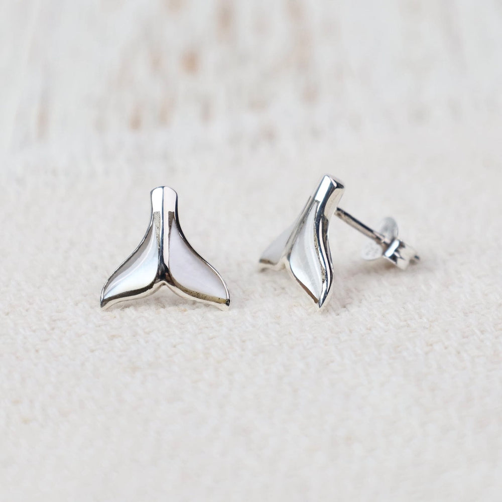 
                  
                    EAR Sterling Silver Tiny Mother of Pearl Whale Tail Po
                  
                