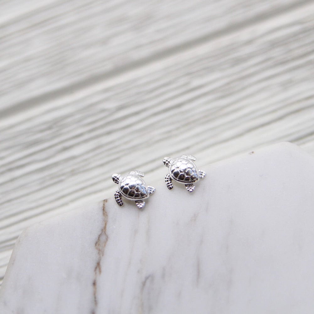 EAR Sterling Silver Tiny Turtle Stud