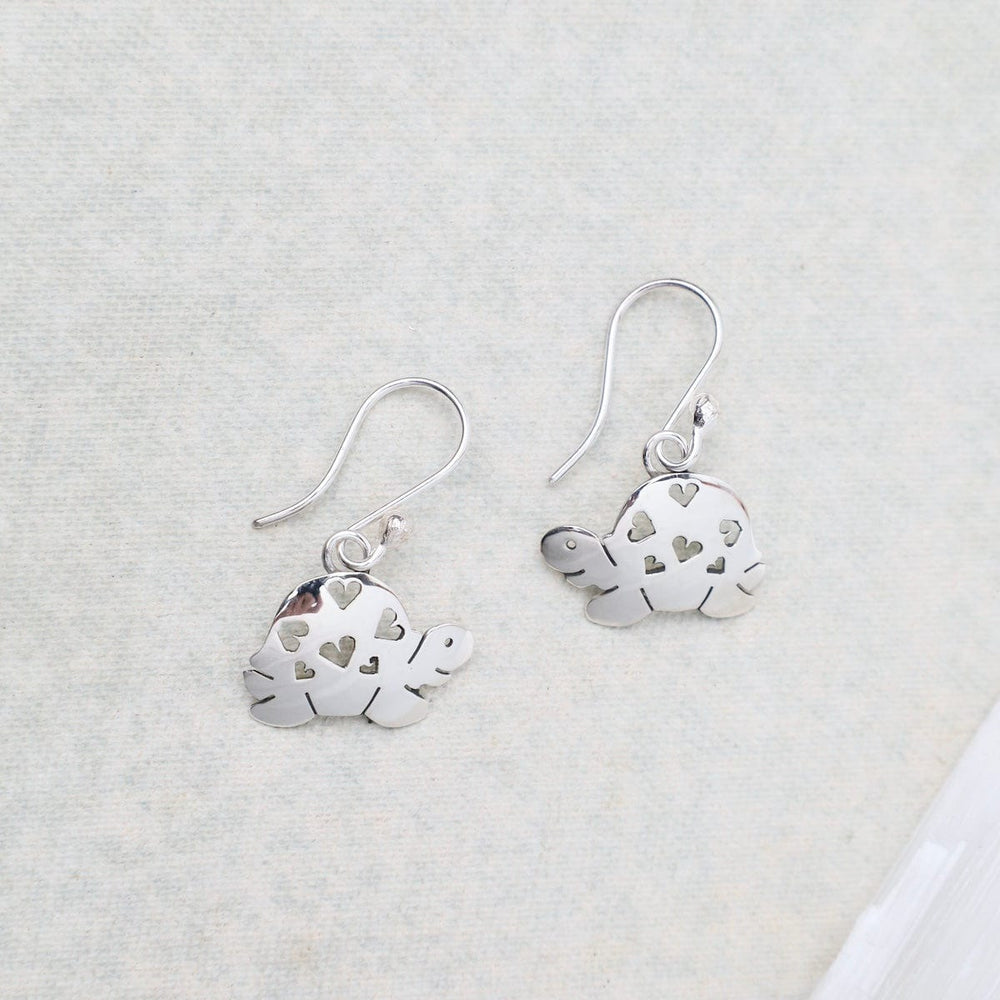 EAR Sterling Silver Turtle Dangle Earrings